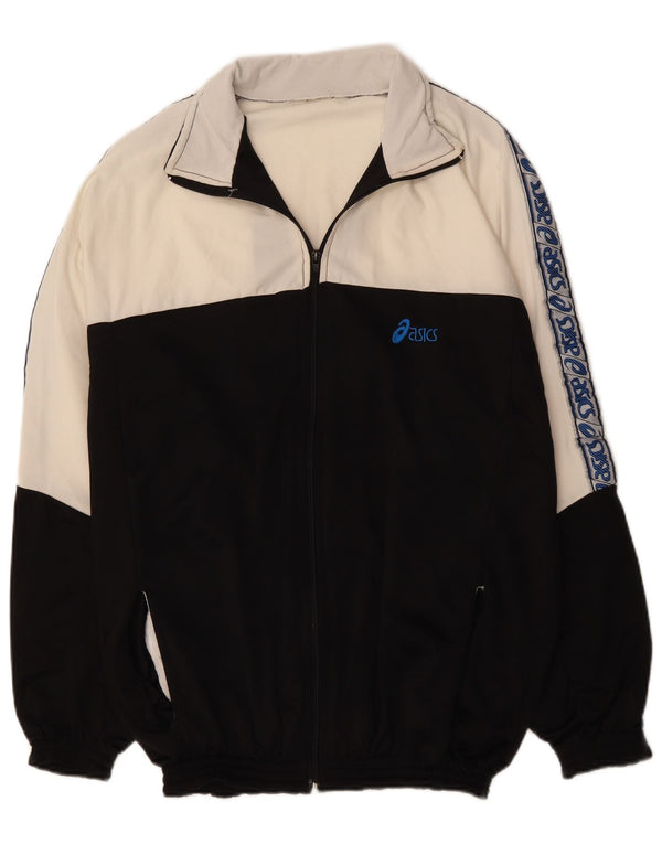 ASICS Mens Graphic Tracksuit Top Jaqueta grande bloco colorido preto