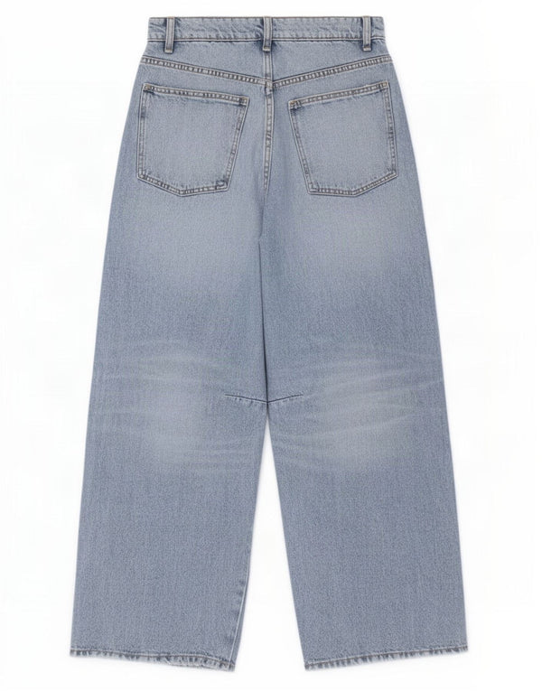 Calça jeans feminina Zara com perna larga EU 36 XS W26 L28 Azul