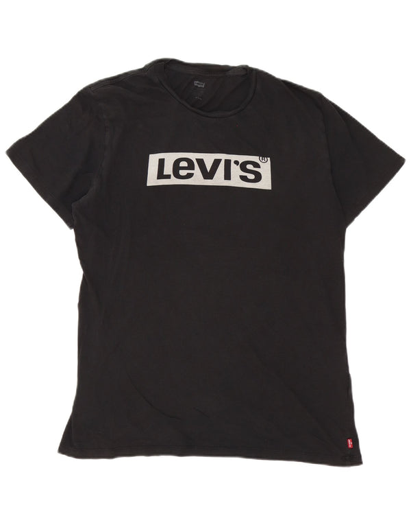Camiseta gráfica masculina Levi's Top médio algodão preto