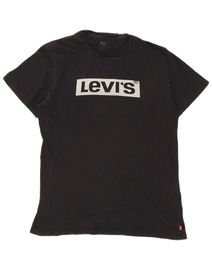 Camiseta gráfica masculina Levi's Top médio algodão preto