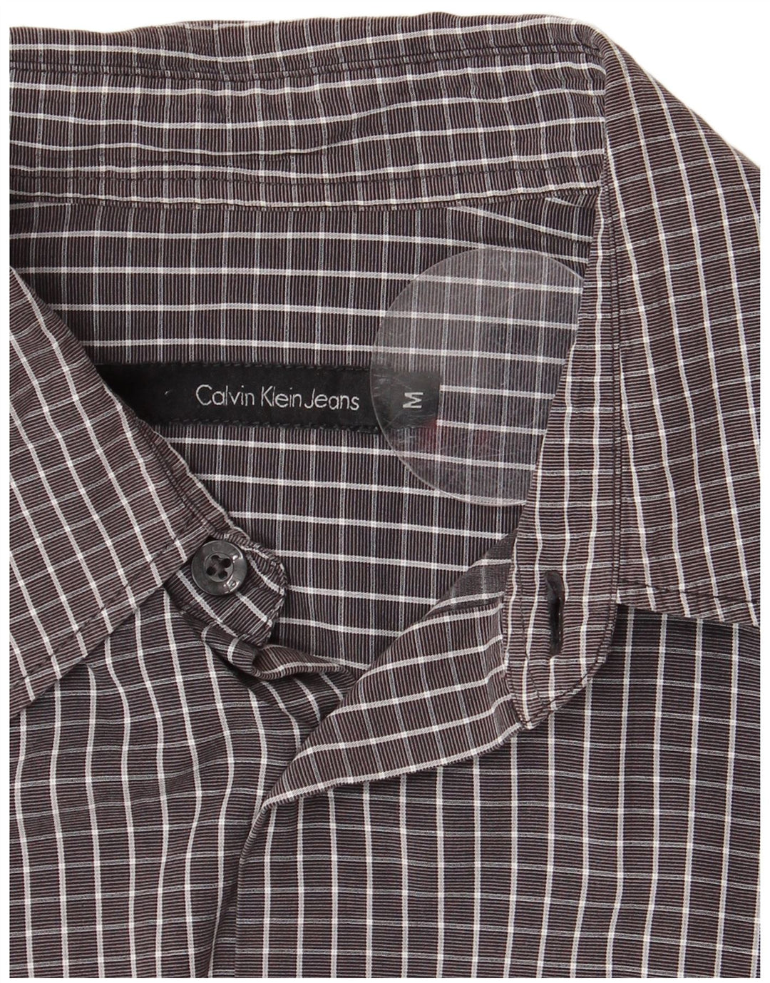 CALVIN KLEIN JEANS Camisa masculina cinza médio guingão
