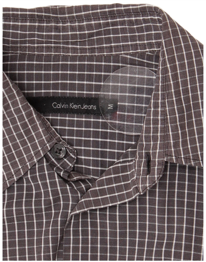 CALVIN KLEIN JEANS Camisa masculina cinza médio guingão