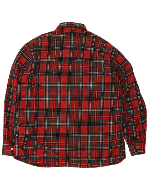 Camisa masculina vintage de flanela XL xadrez vermelho