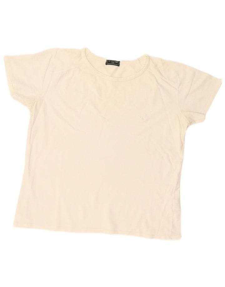 Camiseta feminina Fred Perry Top UK 20 2XL algodão branco