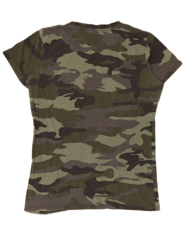 Camiseta feminina Converse com estampa gráfica UK 18 XL camuflagem cáqui