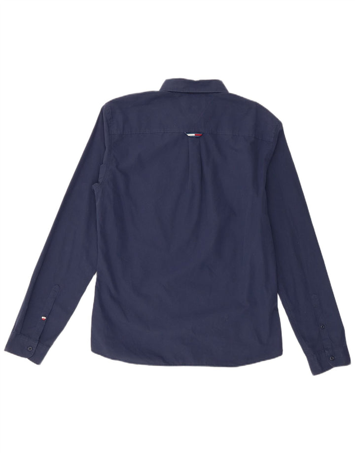 Camisa masculina Tommy Hilfiger Regular Fit média azul marinho