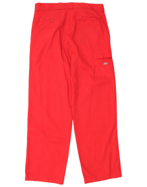 Calças Dickies Mens Loose Fit Cargo W36 L33 Poliéster Vermelho