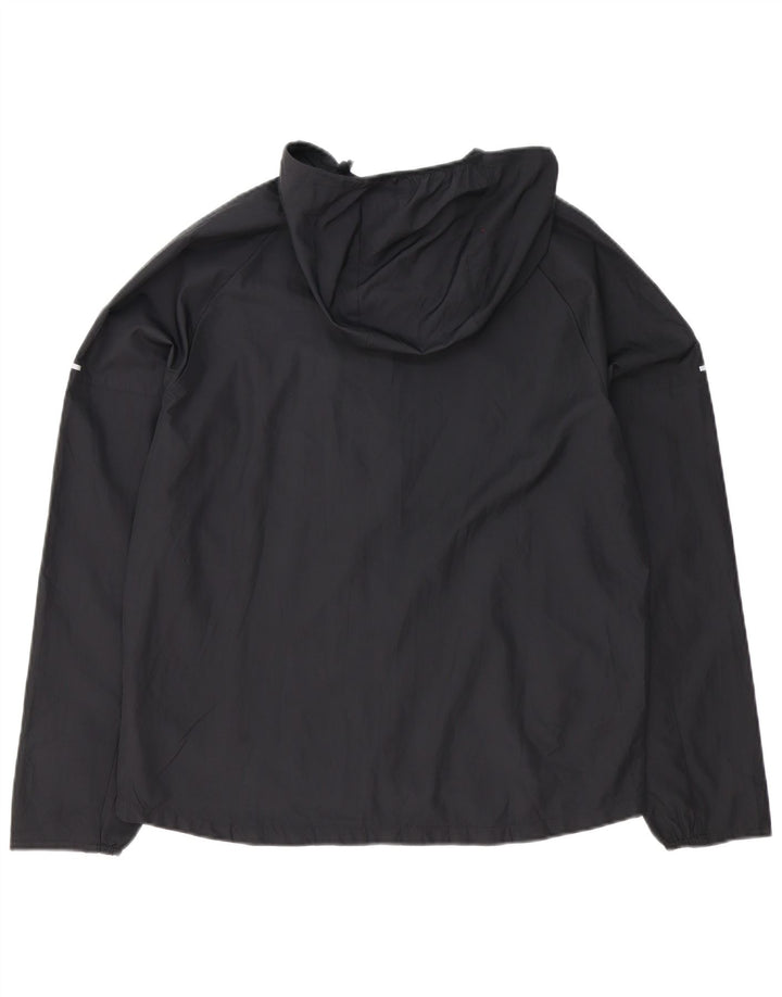 Jaqueta de chuva feminina com capuz grande da NIKE UK 14 poliéster preto médio