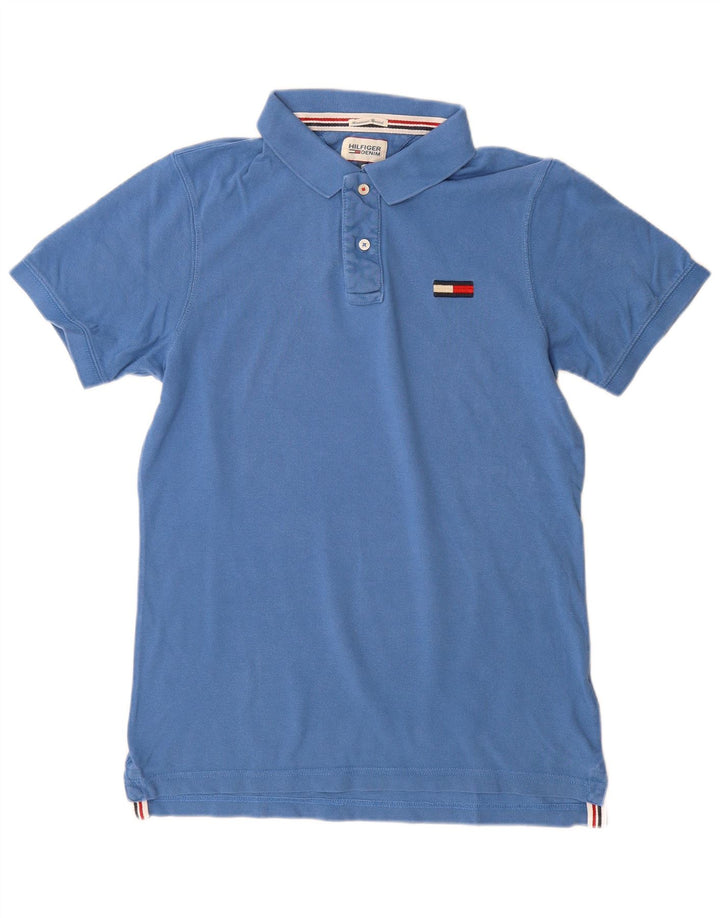 Camisa polo masculina Tommy Hilfiger grande algodão azul