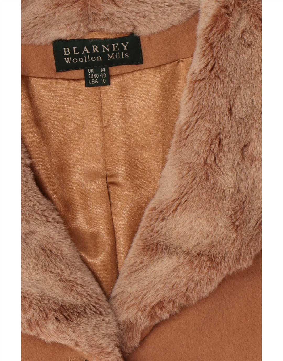 Sobretudo feminino Blarney UK 14 grande lã marrom