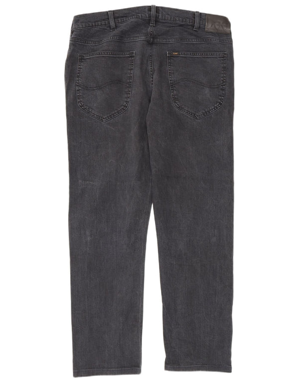 Lee Mens Daren Zip Fly Straight Jeans W36 L30 Azul Marinho Algodão