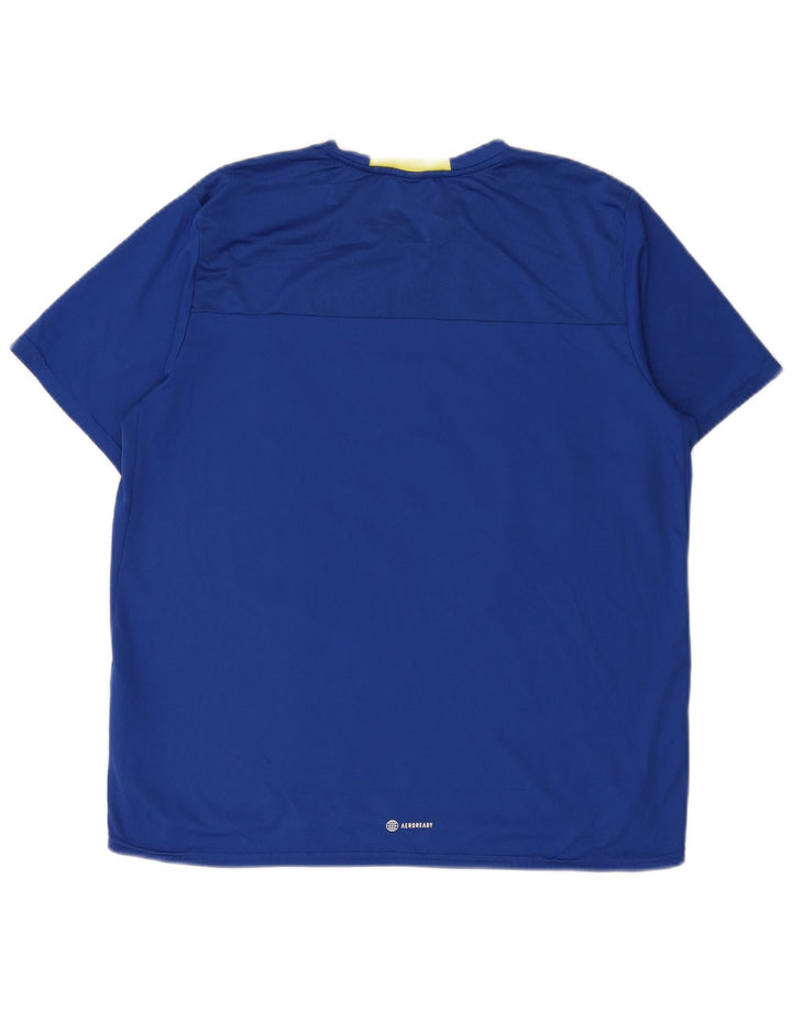 Camiseta Adidas Masculina Aeroready Graphic Top Grande Azul Poliéster