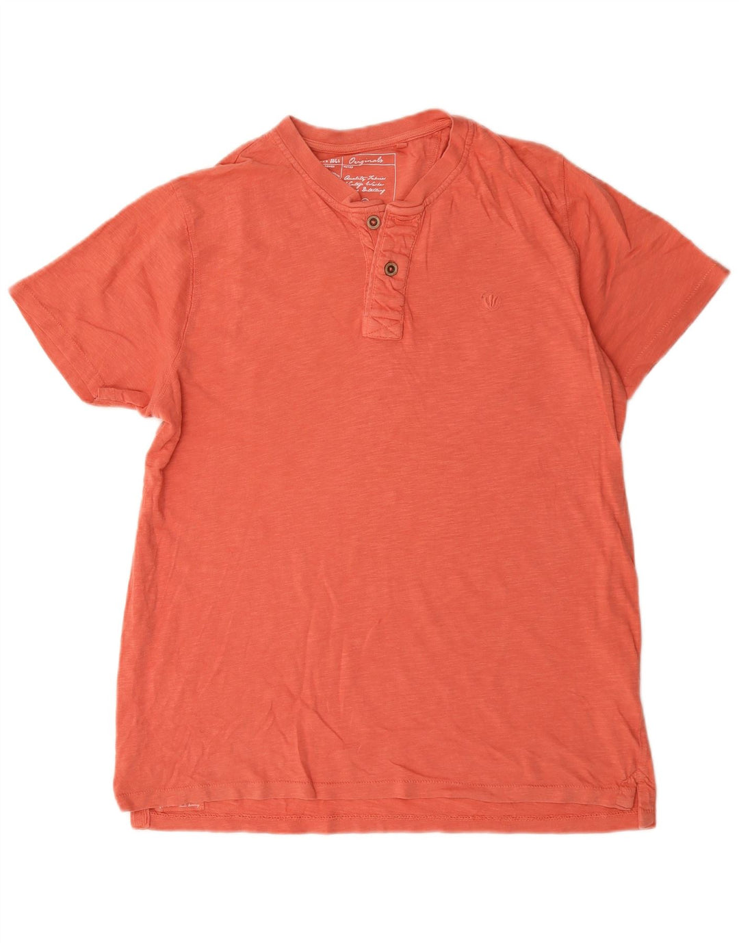 Camiseta masculina Fat Face Top de algodão manchado laranja médio