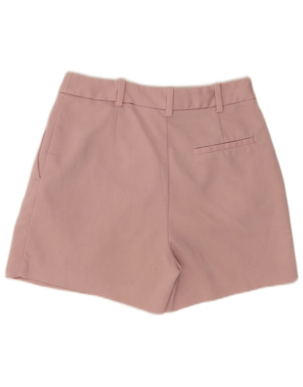 Zara Womens High Waist Chino Shorts Small W26 Pink Cotton