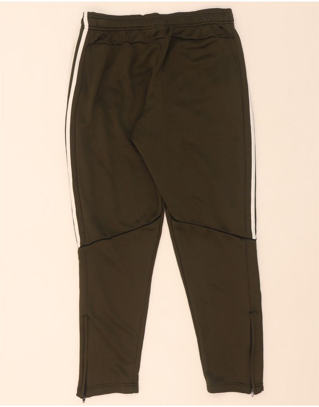 Calça de treino masculina Adidas grande poliéster cáqui