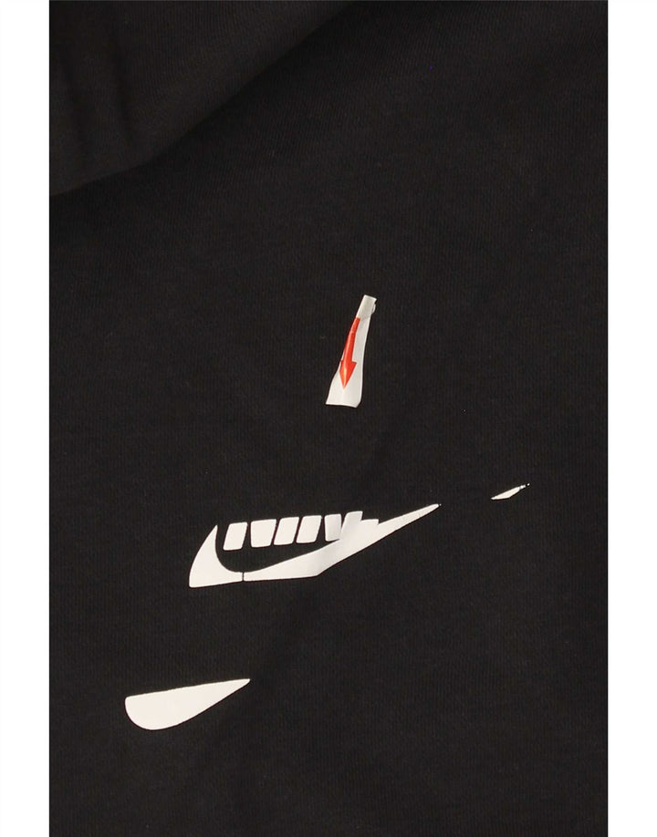 Nike masculino gráfico moletom com capuz médio algodão preto