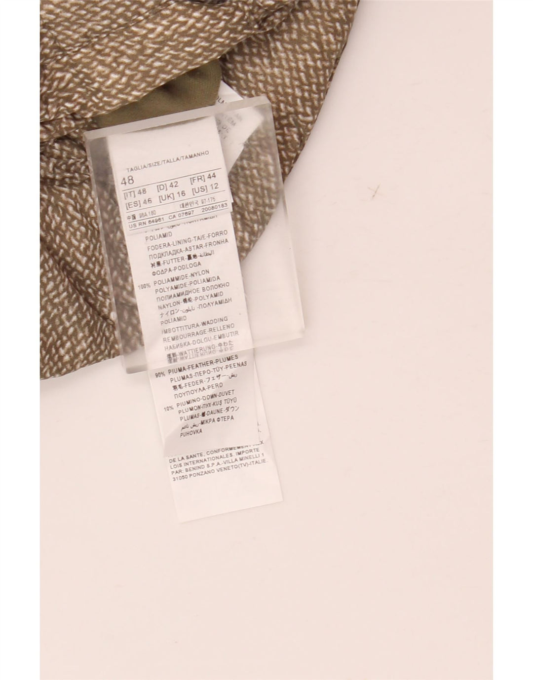 Jaqueta acolchoada reversível feminina Benetton UK 16 grande poliamida verde