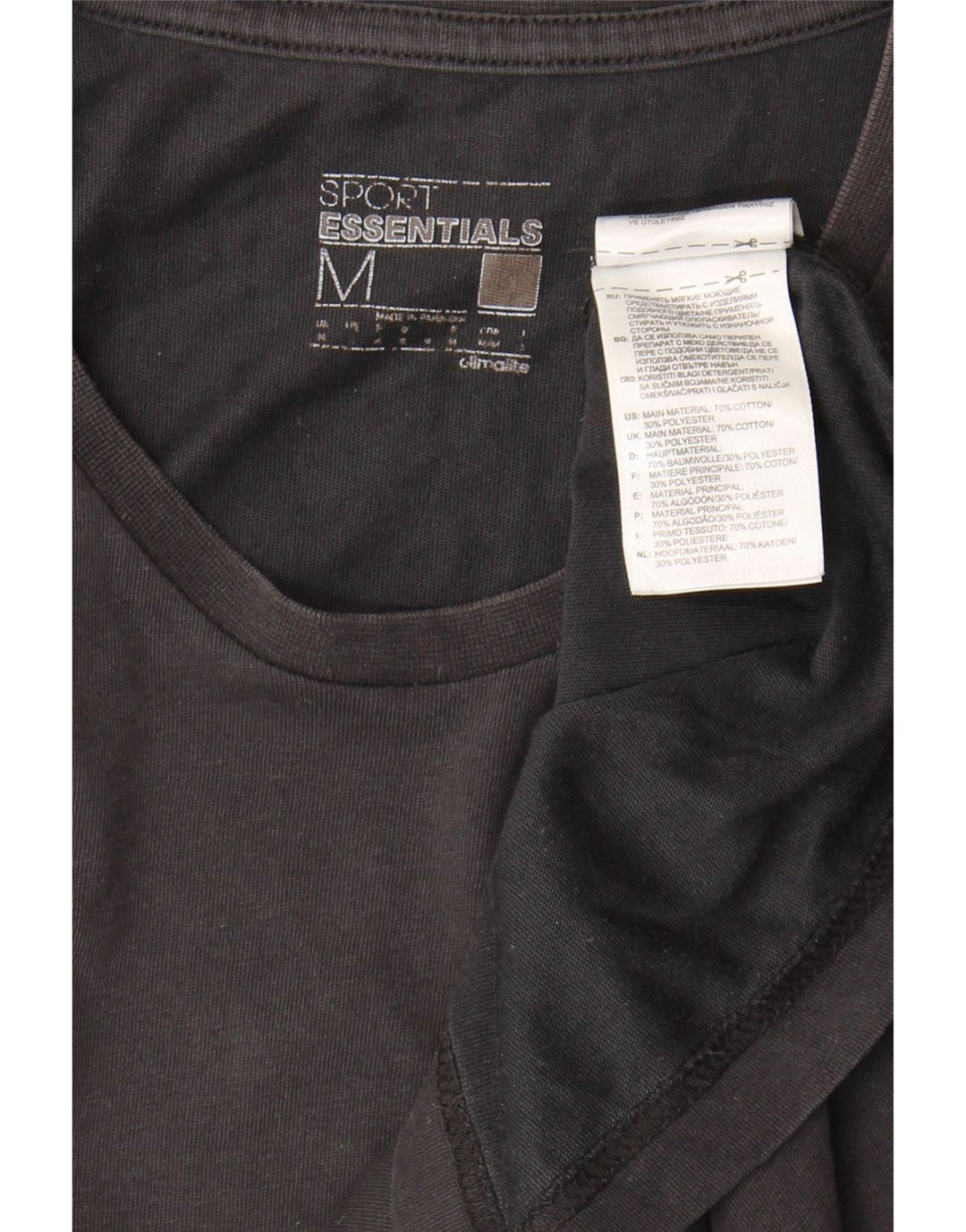 Adidas Mens Climalite Camiseta Top Médio Algodão Preto
