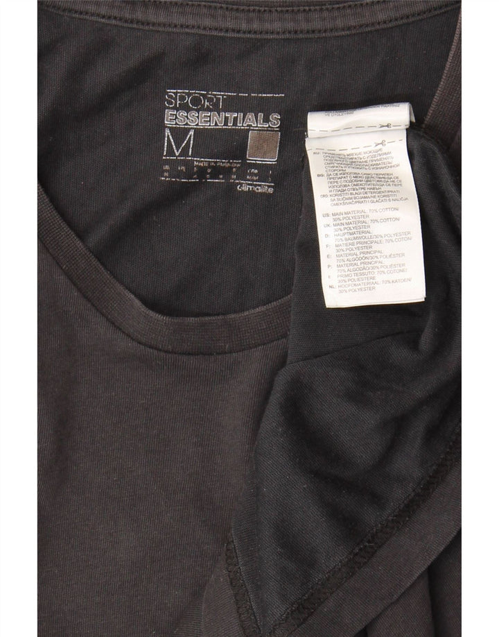 Adidas Mens Climalite Camiseta Top Médio Algodão Preto