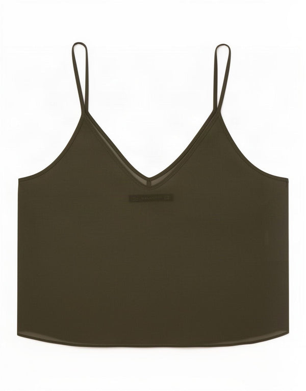 Zara Womens See Through Top Crop Reino Unido 12 Médio Caqui