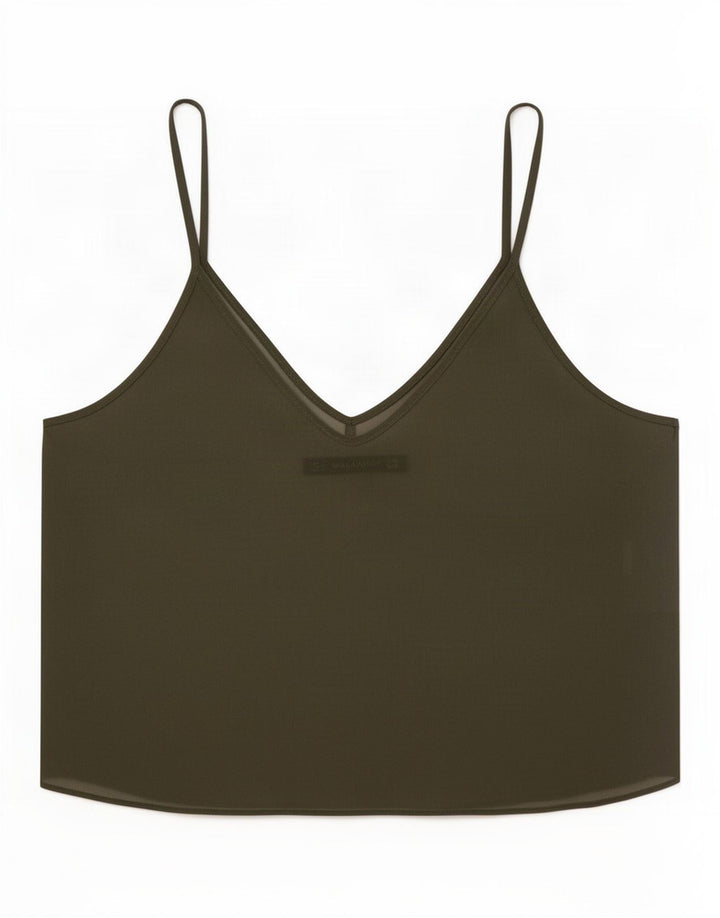 Zara Womens See Through Top Crop Reino Unido 12 Médio Caqui