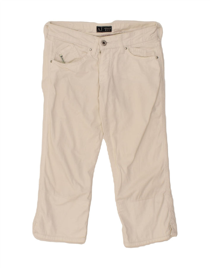 ARMANI Womens Straight Capri Trousers W25 L20  White Cotton Vintage Armani and Second-Hand Armani from Messina Hembry 