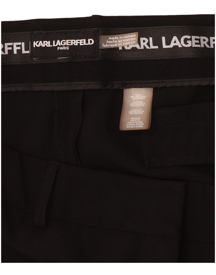 Calça feminina reta casual KARL LAGERFELD W36 L28 poliéster preto