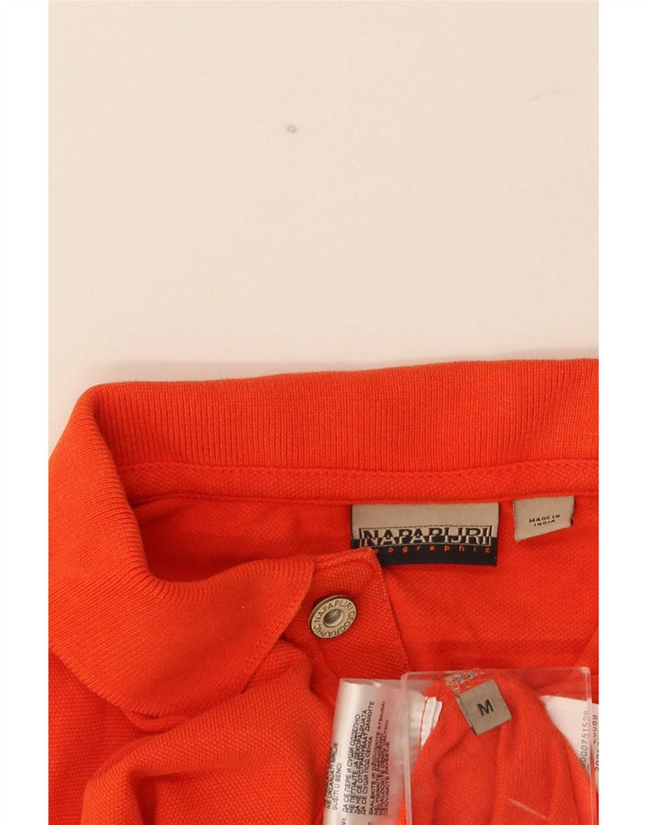 Camisa polo masculina Napapijri de algodão laranja médio