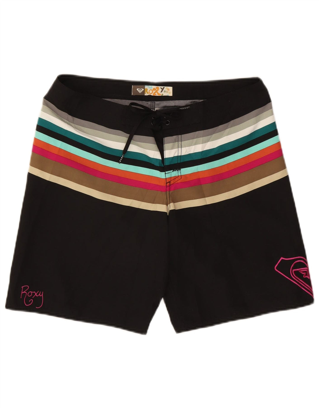 Shorts de natação masculino Roxy Graphic médio preto listrado