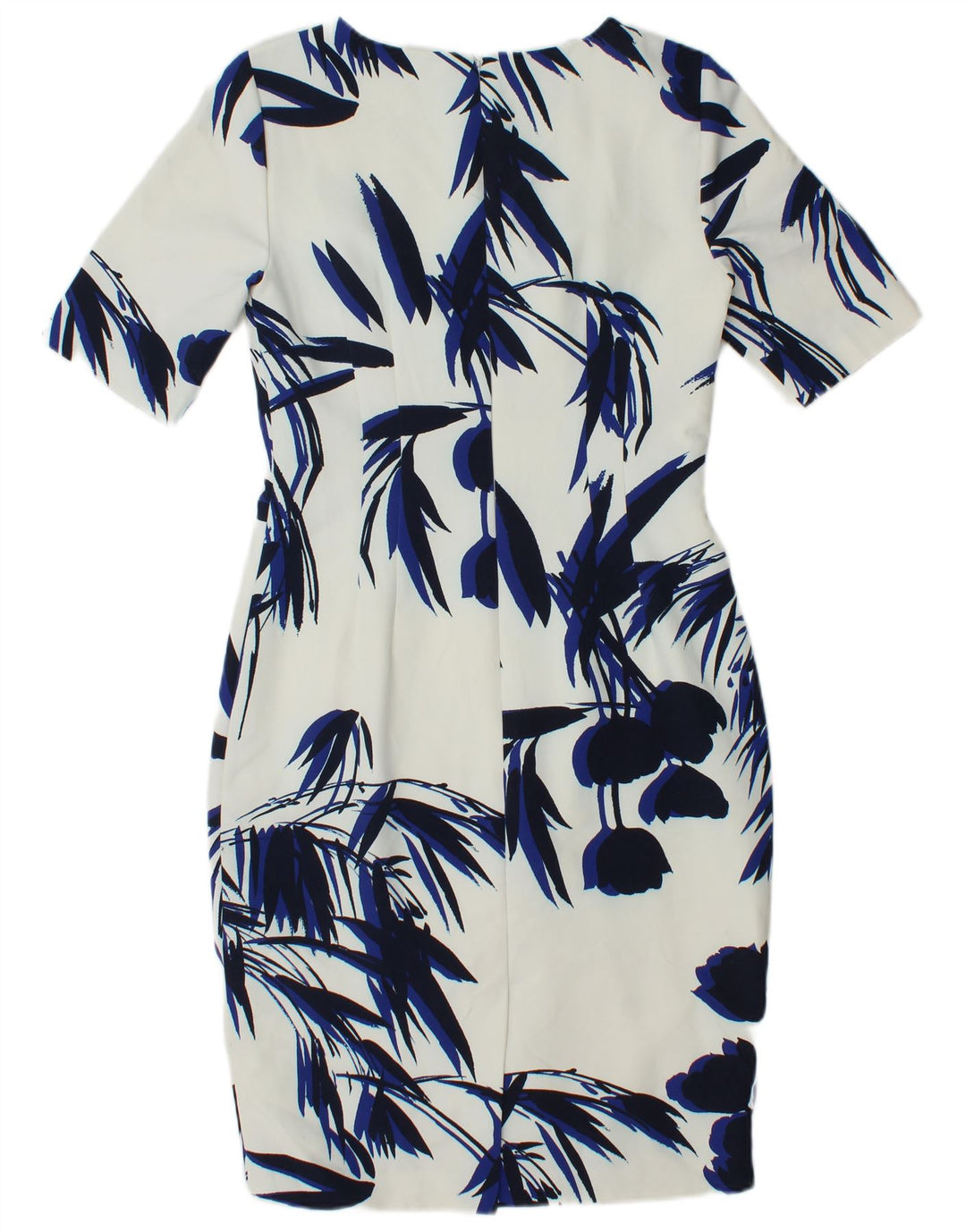 Vestido bainha feminino Hobbs UK 10 pequeno poliéster floral branco