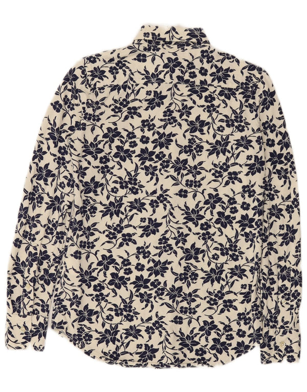 Ralph Lauren Camisa masculina pequena de algodão floral branco