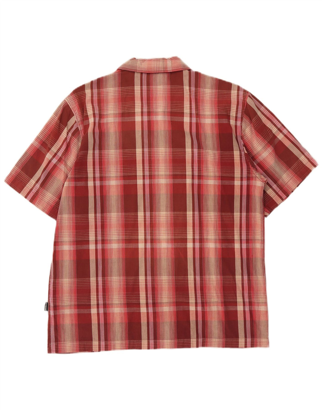 Camisa masculina de manga curta solta O'Neill XS de algodão xadrez vermelho
