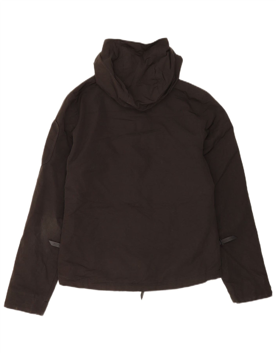 Jaqueta de chuva com capuz gráfico feminino Superdry UK 8 poliéster preto pequeno