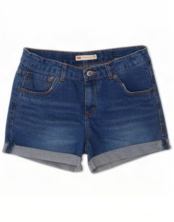 Shorts jeans Levi's Girlfriend para meninas 15-16 anos W26 algodão azul