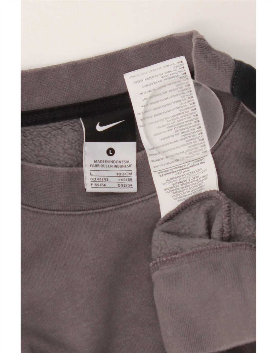 Moletom masculino Nike Jumper grande cinza colorblock algodão