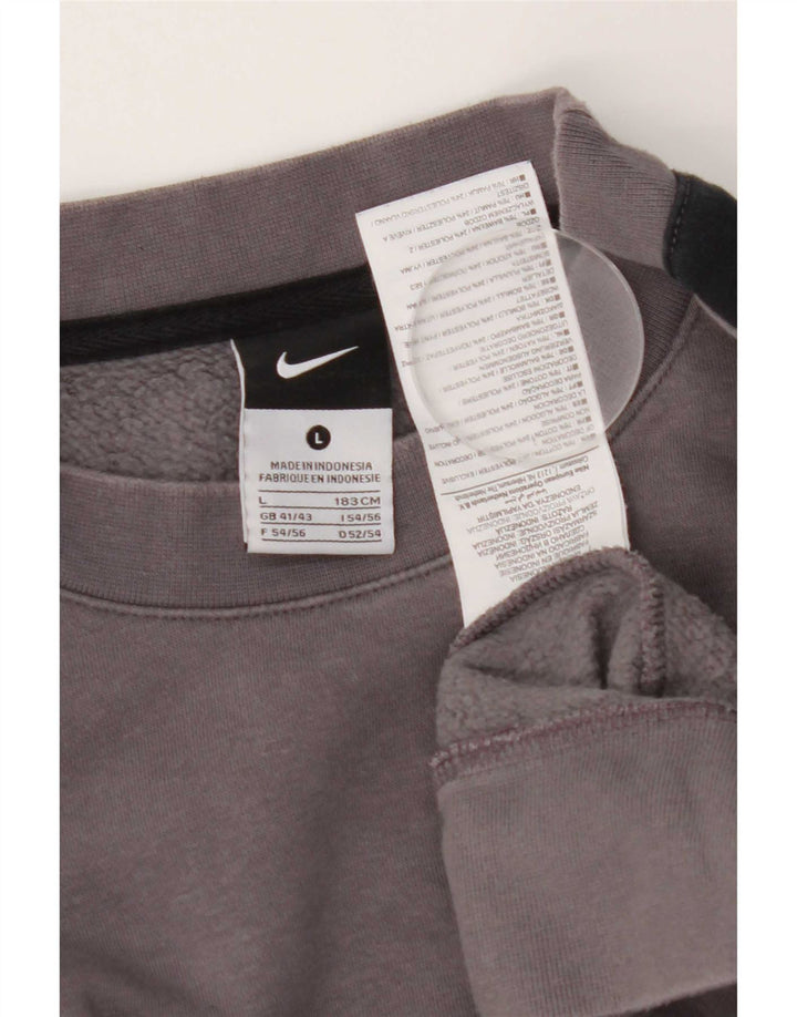 Moletom masculino Nike Jumper grande cinza colorblock algodão