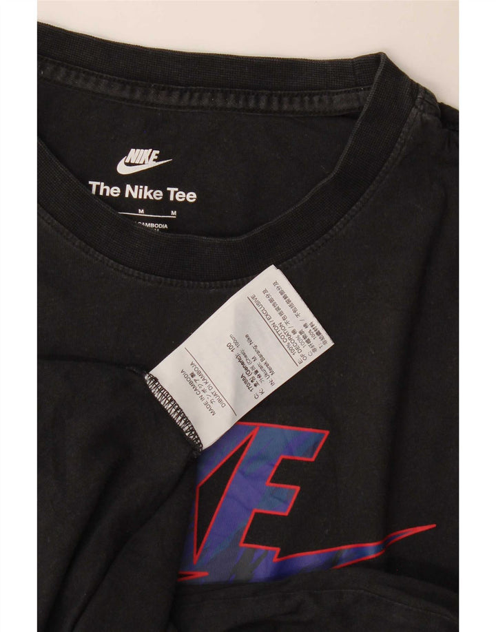 Camiseta Nike masculina gráfica Top médio algodão preto