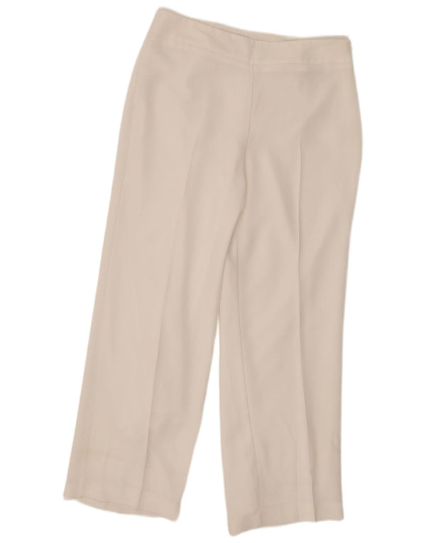 Calça casual feminina de cintura alta Marks & Spencer Reino Unido 14 grande W32 L30 branca