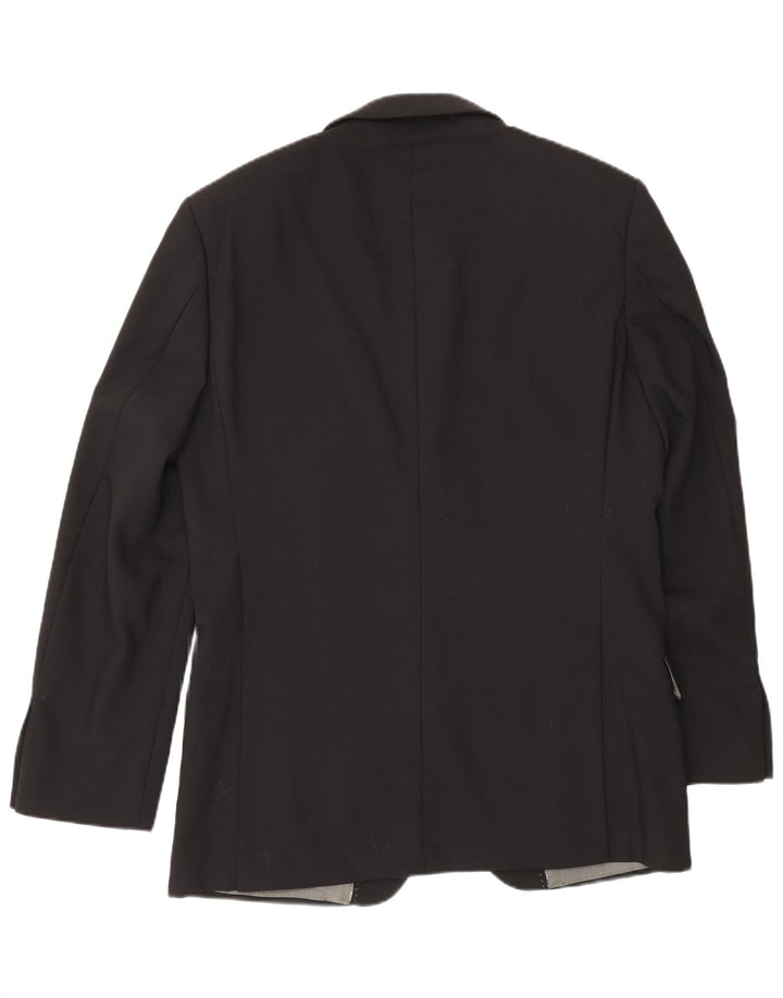 Jaqueta blazer masculina Pierre Cardin com 2 botões Reino Unido 38 lã preta média