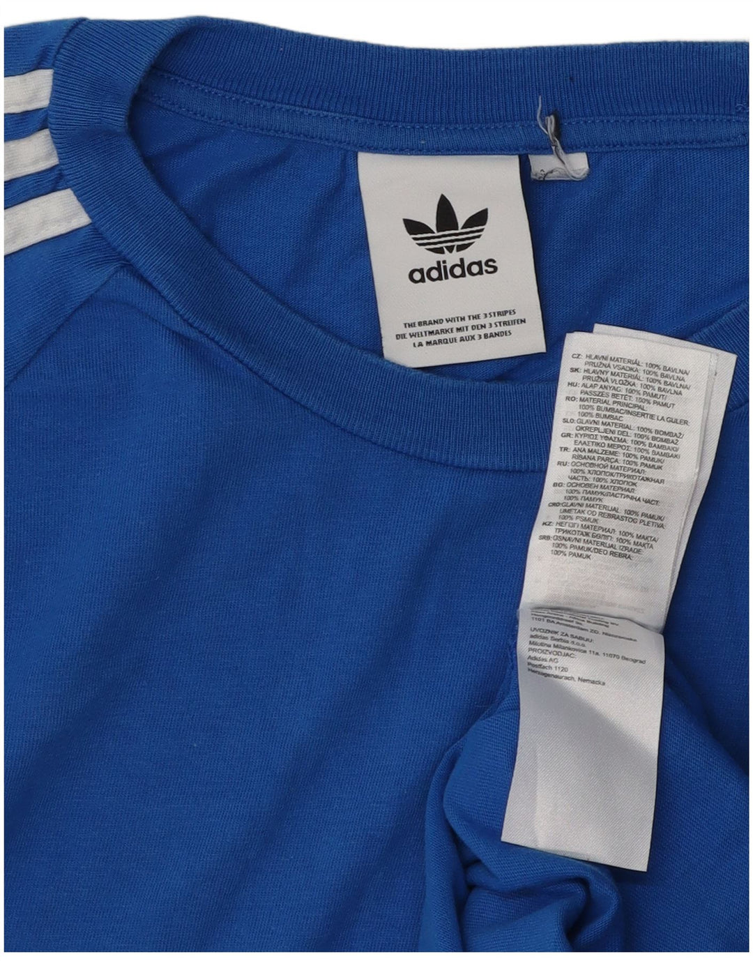 ADIDAS Camiseta Masculina Top Médio Algodão Azul