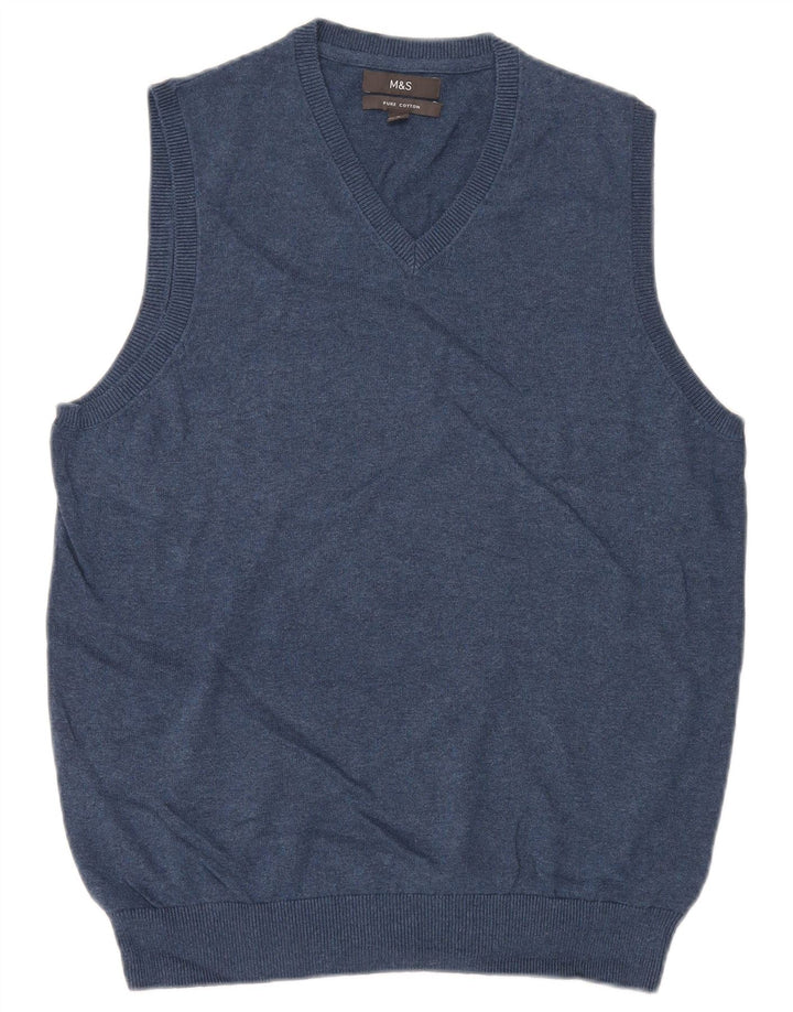 Regata masculina MARKS & SPENCER com colete médio de algodão azul marinho