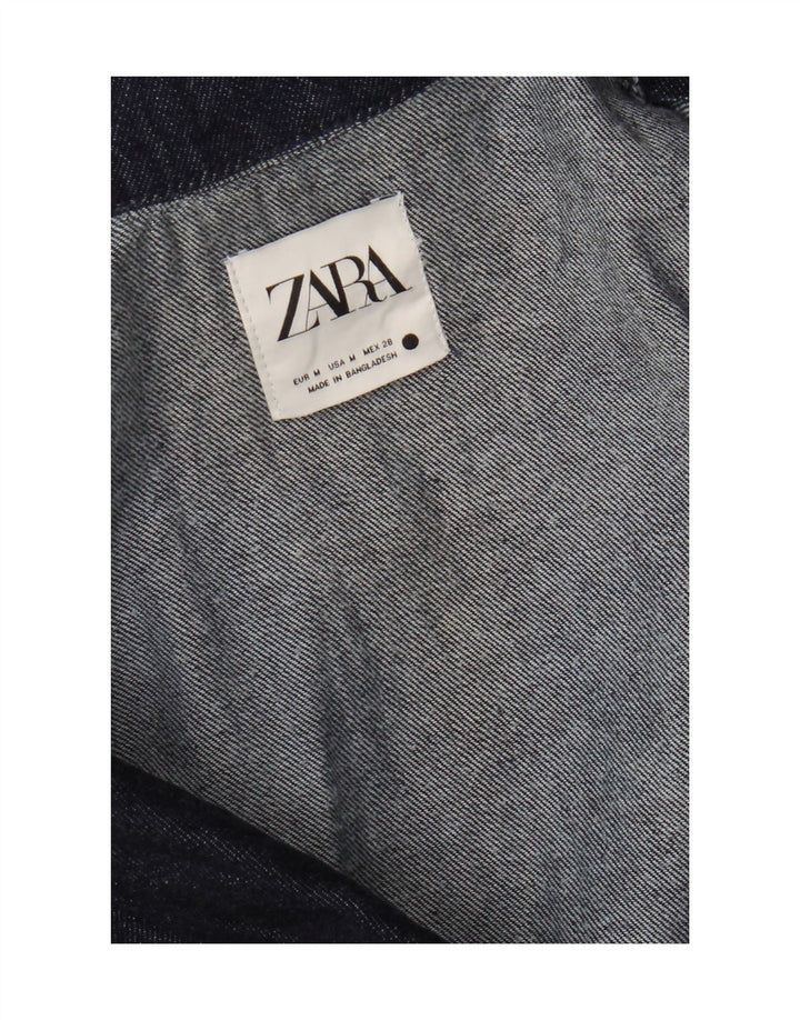 Zara Womens Denim Playsuit Reino Unido 12 Médio Azul Marinho