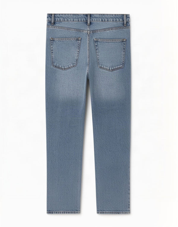 Calça jeans feminina Topshop Mom cintura alta cônica W30 L27 algodão azul