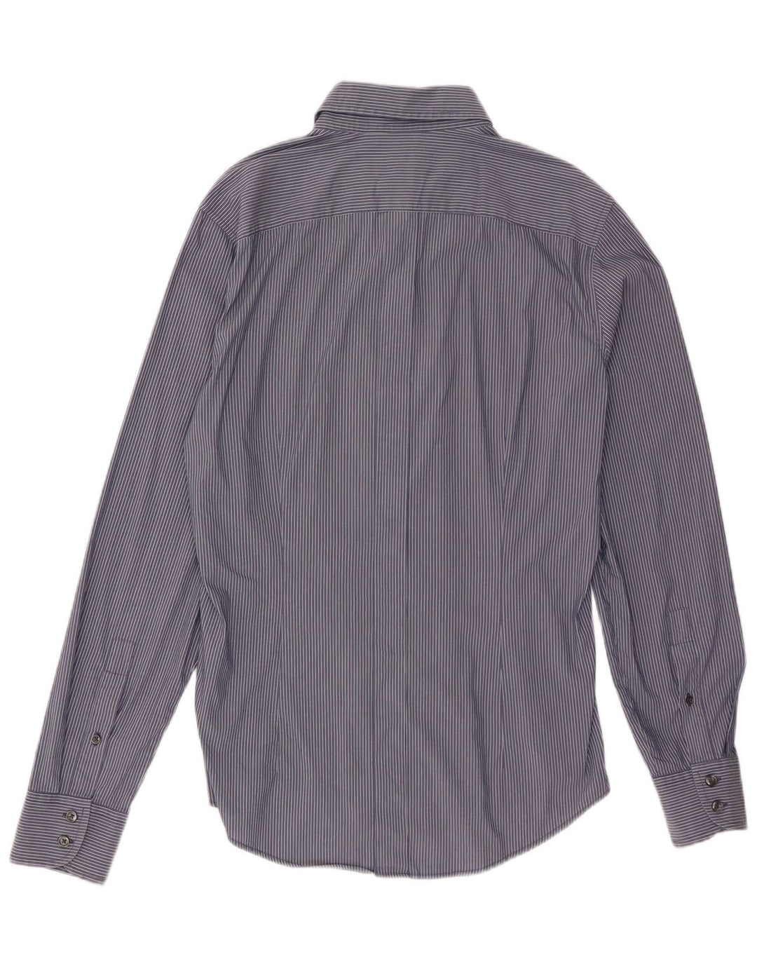 Camisa masculina Benetton grande algodão listrado azul marinho