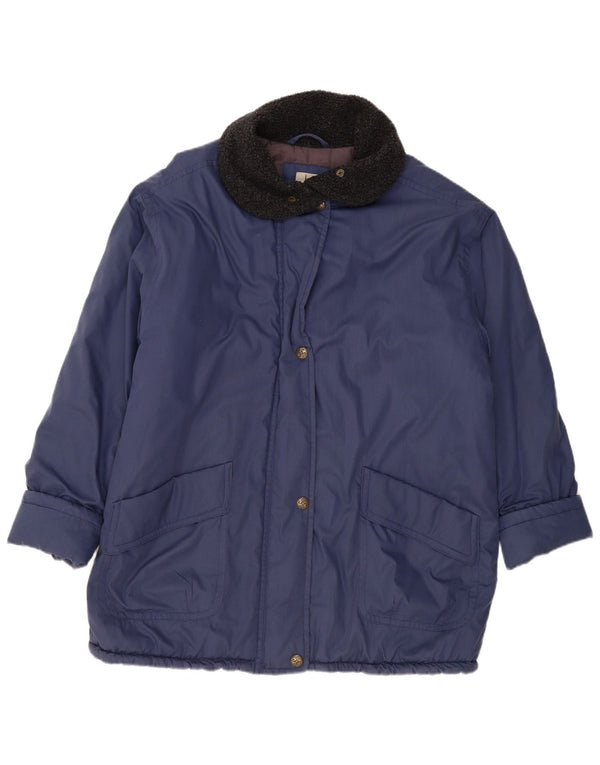 Jaqueta corta-vento feminina VINTAGE UK 20 2XL poliéster azul marinho