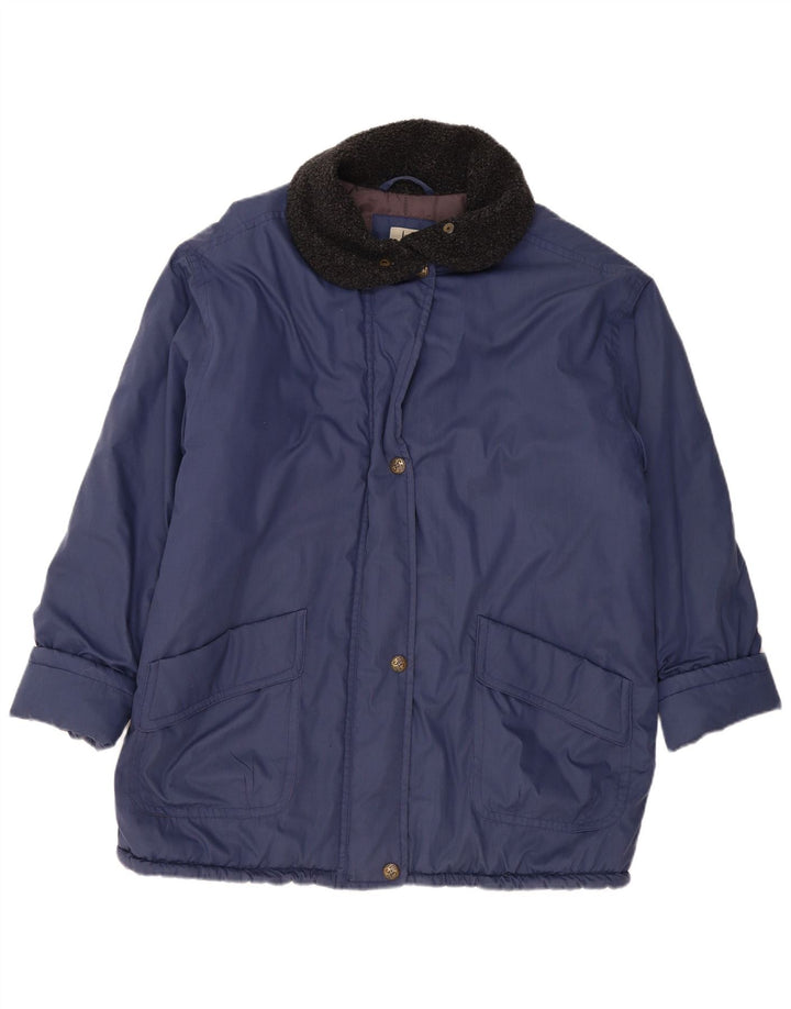 Jaqueta corta-vento feminina VINTAGE UK 20 2XL poliéster azul marinho