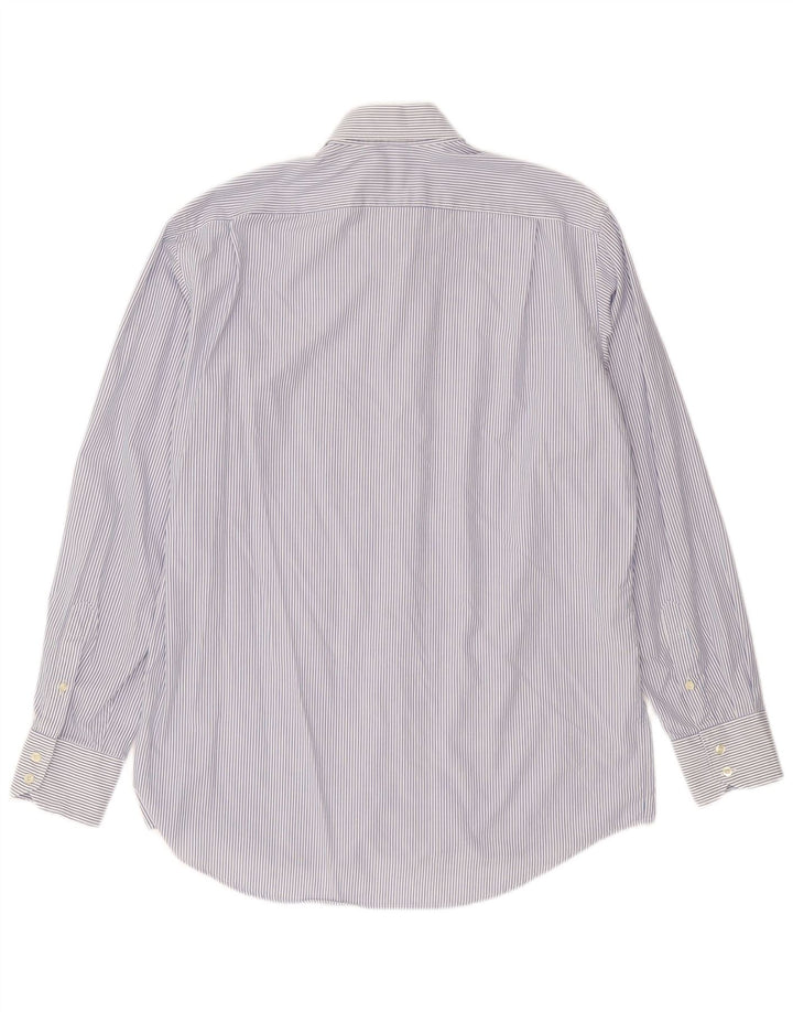 Camisa masculina Lacoste tamanho 40 algodão listrado azul marinho médio