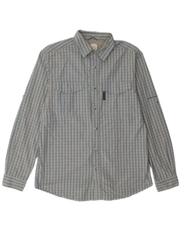 Camisa masculina Columbia grande algodão xadrez azul