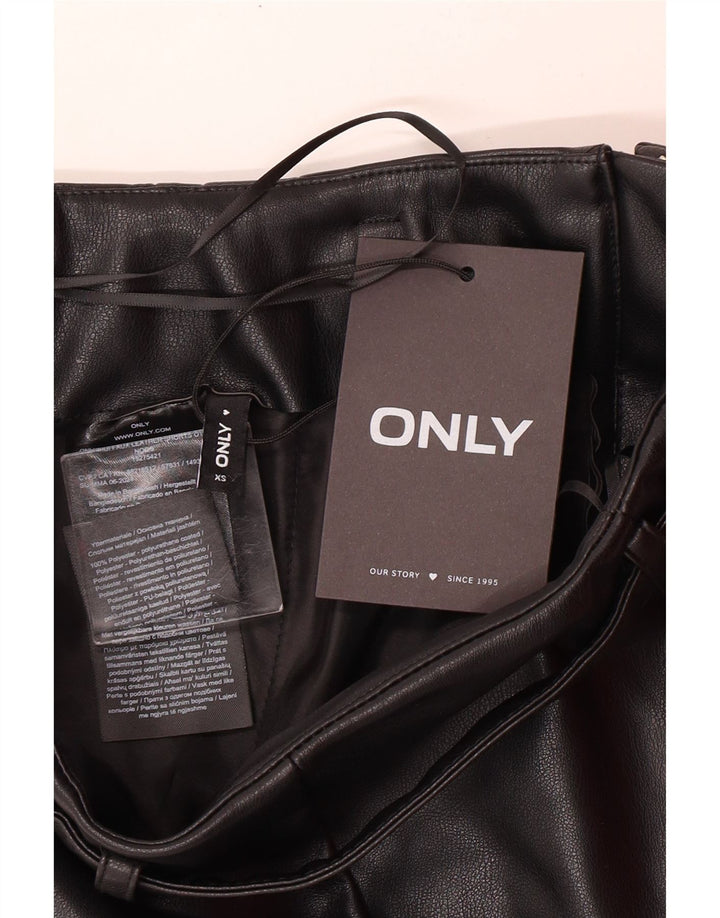 Apenas shorts femininos de couro sintético XS W25 poliéster preto