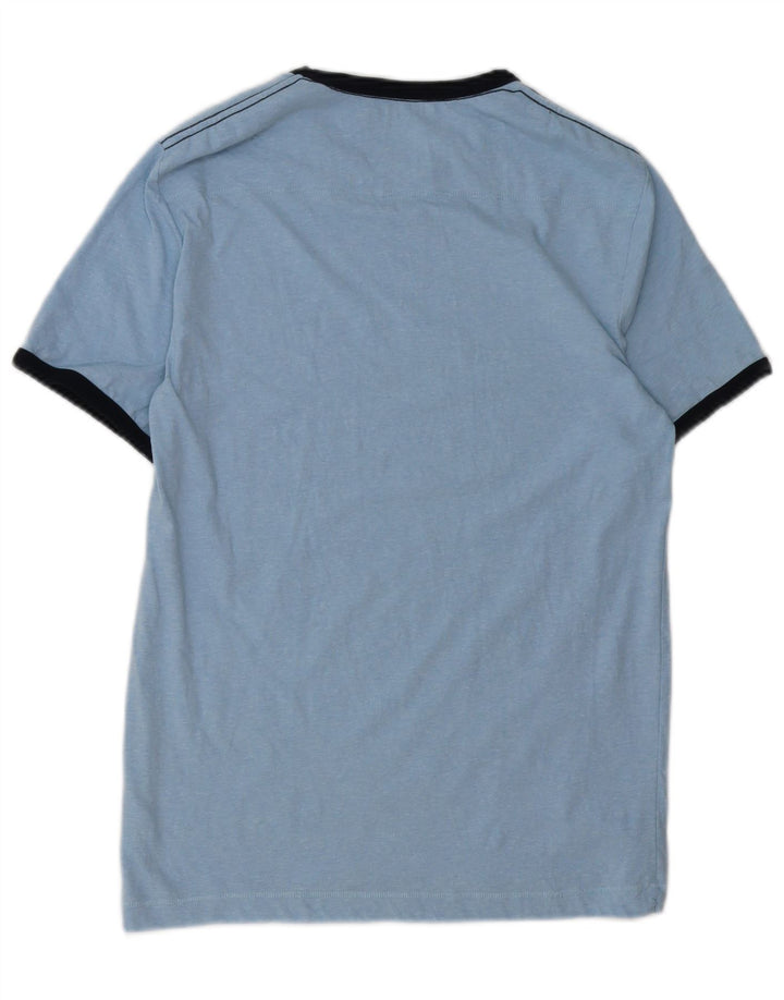 Camiseta masculina FRENCH CONNECTION top pequeno algodão azul